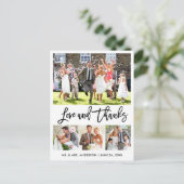 Trouw Moderne Borstel Schrift Liefde Dank Je 4 Fot Briefkaart (Staand voorkant)