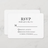 Trouw Moderne Elegante Minimalist RSVP Kaartje (Voorkant / Achterkant)