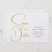 Trouw Moderne Minimalistische Eenvoudige Calligraf Save The Date (Voorkant / Achterkant)