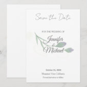 Trouw Moderne Minimalistische Eenvoudige Calligraf Save The Date (Voorkant / Achterkant)