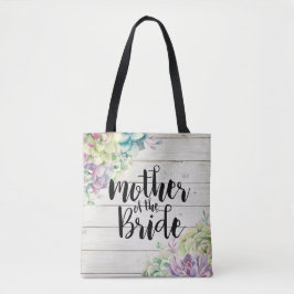 Trouw Moeder van de Bruid Succulenten Rustiek Hout Tote Bag