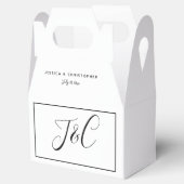 Trouw Monogram Aangepaste Namen Elegant Minimaal Bedankdoosjes (Geopend)