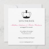 Trouw Monogram B&W Save the Date Aankondiging (Achterkant)