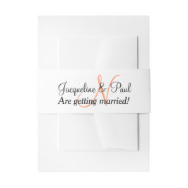 Trouw Monogram Cantaloupe Blauw Uitnodigingen Wikkel