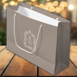 Trouw Monogram Crest Taupe Groot Cadeauzakje