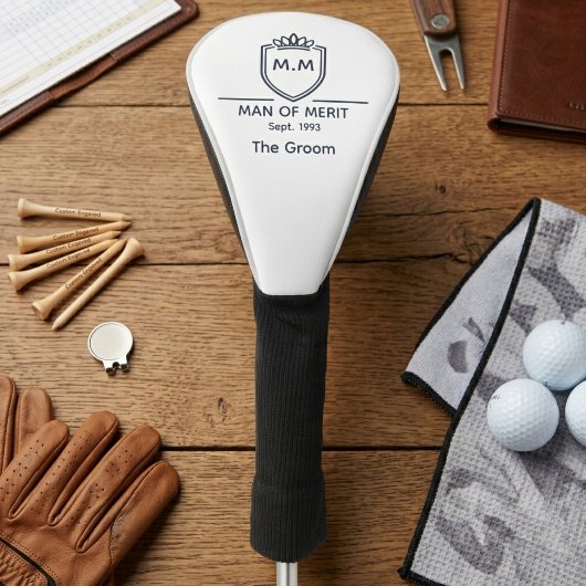 Trouw Monogram Eerste Letters Naam Man Van Verdien Golfheadcover