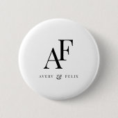 Trouw Monogram Elegant Eenvoudig Minimalistisch Ronde Button 5,7 Cm (Voorkant)