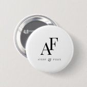 Trouw Monogram Elegant Eenvoudig Minimalistisch Ronde Button 5,7 Cm (Voorkant /achterkant)
