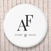 Trouw Monogram Elegant Eenvoudig Minimalistisch Ronde Button 5,7 Cm