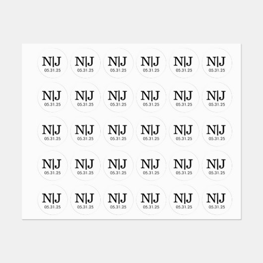 Trouw Monogram Envelopstickers Labels (Vel)