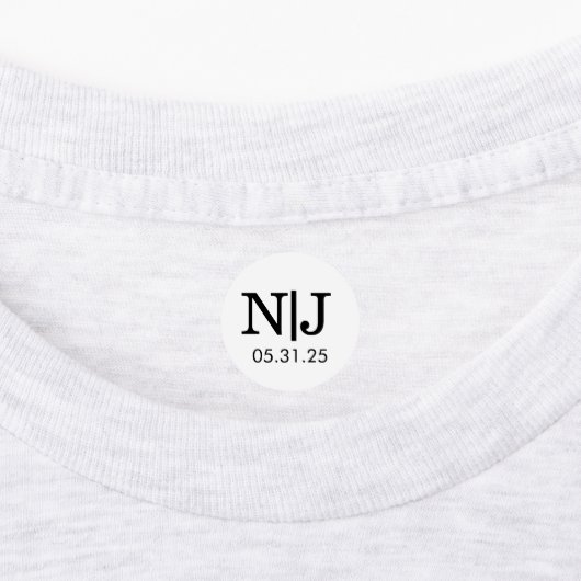 Trouw Monogram Envelopstickers Labels (Aangebracht)