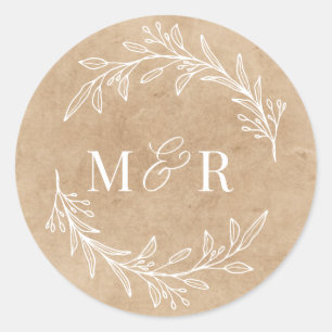 Trouw Monogram Envelopstickers Trouw Ronde Sticker