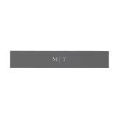 Trouw Monogram Grau en Wit Uitnodigingen Wikkel (Vlak)