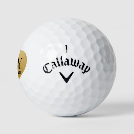 Trouw Monogram Initiaal Datum Gouden Hart Golfballen (Logo)