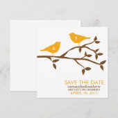 Trouw Monogram Liefdesvogels Save the Date (Voorkant / Achterkant)