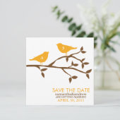 Trouw Monogram Liefdesvogels Save the Date (Staand voorkant)