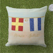 Trouw Monogram Maritieme Sein Vlaggen Waterverf Buitenkussen (Gras)