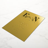 Trouw Monogram Massief Goud Folie Uitnodiging (Gedraaid)