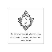 Trouw Monogram Namen Adres Wapenschild Rubberstempel (Afrduk)