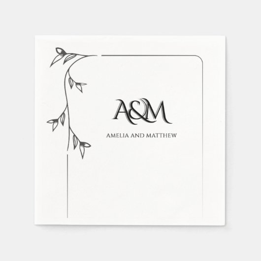 Trouw Monogram Papieren Servetten (Voorkant)