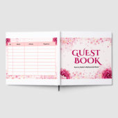 Trouw Monogram Poster – Roze Bloem Initialen Des Gastenboek (Volledig)