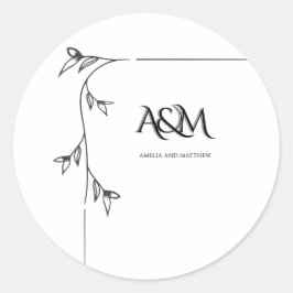 Trouw Monogram Rond Klassiek Sticker