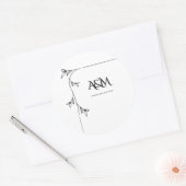Trouw Monogram Rond Klassiek Sticker (Envelop)