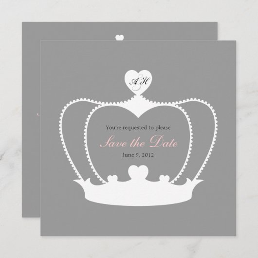 Trouw Monogram Save the Date Aankondiging (Voorkant / Achterkant)