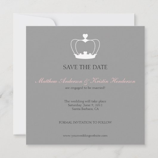 Trouw Monogram Save the Date Aankondiging (Achterkant)