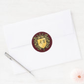 Trouw Monogram Wapenschild Goud Ronde Sticker (Envelop)