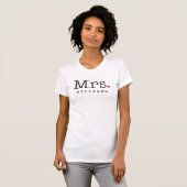 Trouw Mrs Monogram Achternaam Hart T-shirt (Voorkant volledig)