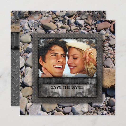 Trouw Natuur Strand Stenen Trouwfeest Afstuderen Kaart (Voorkant / Achterkant)