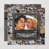 Trouw Natuur Strand Stenen Verloofde Afstudeerdatu Kaart (Voorkant / Achterkant)