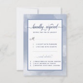 Trouw #Nautisch Marine Staalblauw Waterverf Evenem RSVP Kaartje (Voorkant)