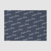 Trouw Navy & Soft Cloud Dancer Wit Schrift Tissuepapier (Voorkant)