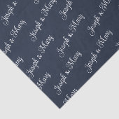 Trouw Navy & Soft Cloud Dancer Wit Schrift Tissuepapier (Detail)