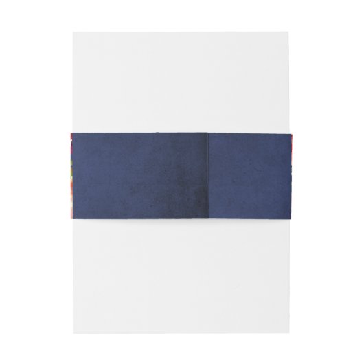 Trouw Navyblauw Bloemmotief Elegant Aquarel Uitnodigingen Wikkel (Achterkant Voorbeeld)