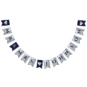 Trouw Navyblauw Nep Zilver Hartjes Mijnheer en Mev Vlaggetjes (Alle)