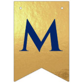 Trouw Nep Goud Koningsblauw Hr. & Mw. Naam Hart Vlaggetjes (Tweede vlag)