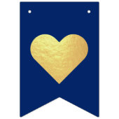 Trouw Nep Goud Koningsblauw Hr. & Mw. Naam Hart Vlaggetjes (Eerste vlag)