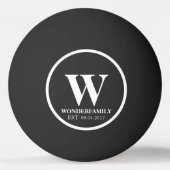 Trouw Net Getrouwd Monogram eenvoudig Pingpongbal (Achterkant)