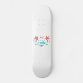 Trouw Net Getrouwd Twee Vogels Kleurrijk Cadeau Id Persoonlijk Skateboard