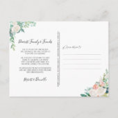 Trouw NIEUW PLAN Waterverf Bloemige Groene Tinten Aankondigingskaart (Achterkant)