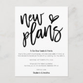 Trouw Nieuwe Plannen Bewaar Datum Stijlvol Schrift Aankondigingskaart (Voorkant)