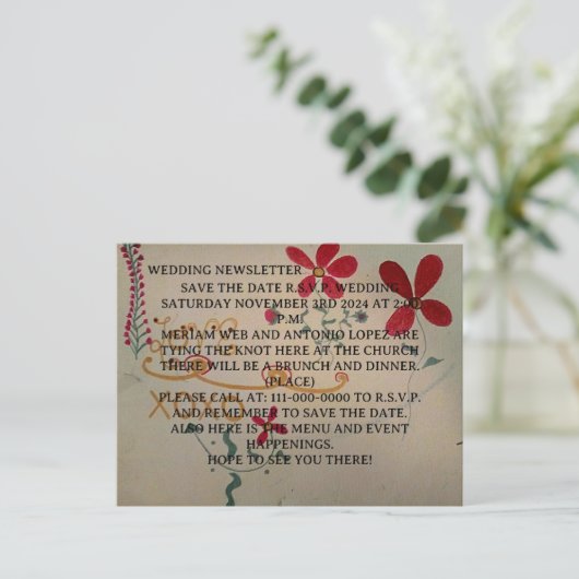 TROUW NIEUWSBRIEF Ansichtkaart Uitnodiging Briefkaart (Staand voorkant)