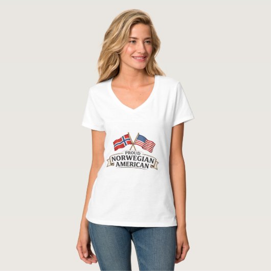 Trouw Norweegs-Amerikaans Dames T-Shirt (Voorkant volledig)
