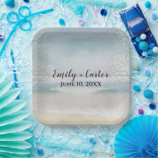 Trouw Ocean Strand Met Net Papieren Bordje (Feest)