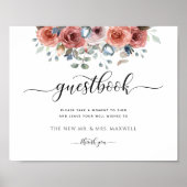 Trouw of anders, zalige bloemen, gastboek tekening poster (Voorkant)