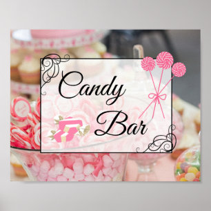 Trouw- of babyshower Candy Bar bord poster