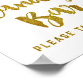 Trouw- of Bruiloftsschild met Snoepreep Gouden Con Poster (Hoek)